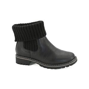 CORKYS Quiver Black Fold Down Ankle Booties Ribbed‎ Knit Sweater Cuff 8 NEW